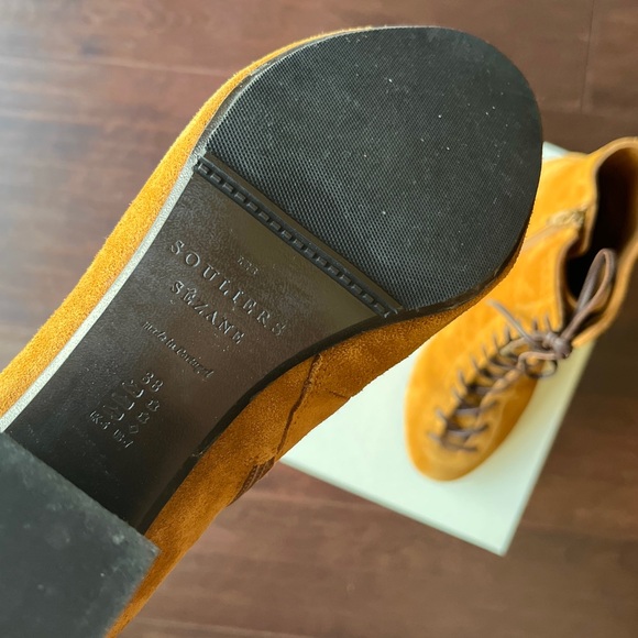 Sezane Sandy Suede Lace-Up Ankle Boots - Picture 6 of 10